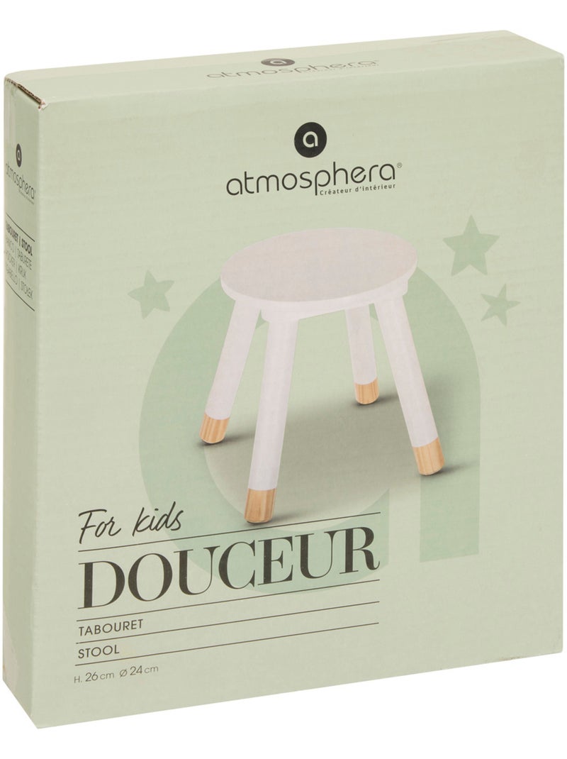 Tabouret enfant en bois DOUCEUR Blanc - Kiabi