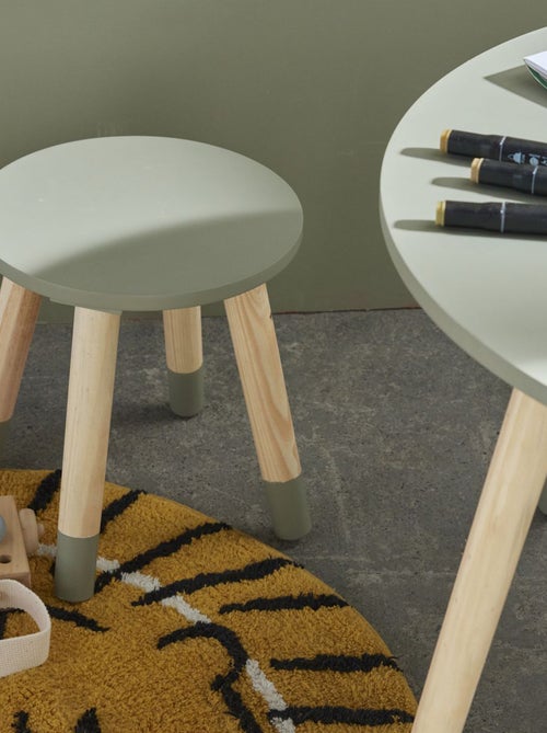 Tabouret rond en bois - Kiabi