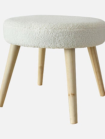 Tabouret rond en bouclettes