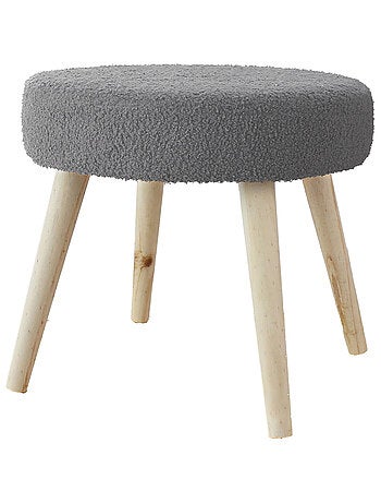 Tabouret rond en bouclettes