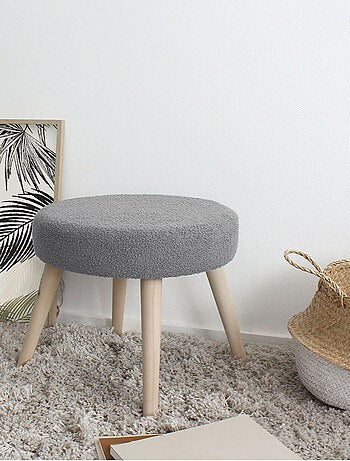 Tabouret rond en bouclettes