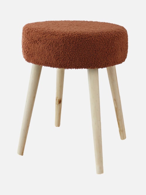 Tabouret rond en bouclettes - Kiabi