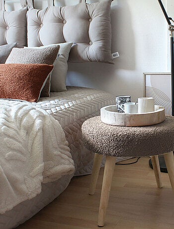 Tabouret rond en bouclettes