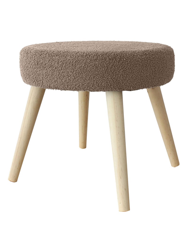 Tabouret rond en bouclettes Taupe - Kiabi