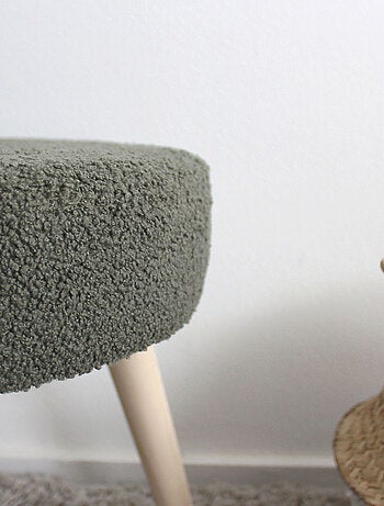 Tabouret rond en bouclettes