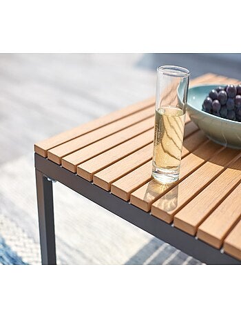 TAHINA Salon de jardin bas en aluminium gris