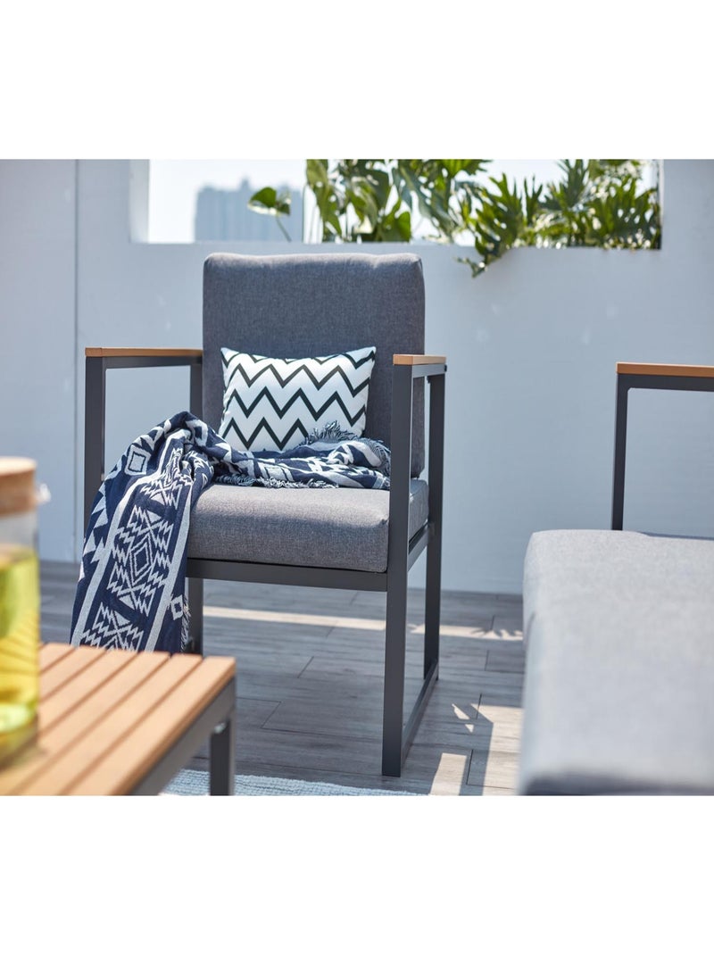TAHINA Salon de jardin bas en aluminium gris Gris - Kiabi