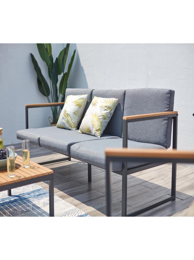 TAHINA Salon de jardin bas en aluminium gris Gris - Kiabi