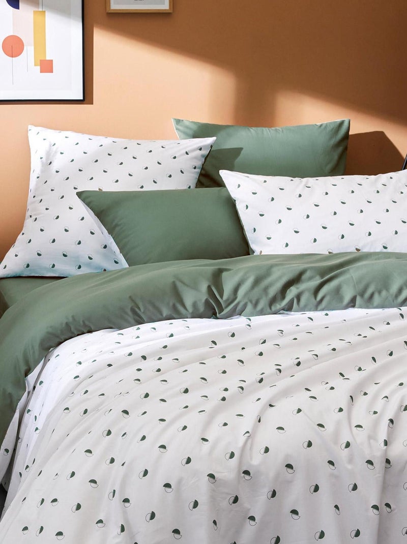 taie d oreiller percale géométrique Vert olive - Kiabi