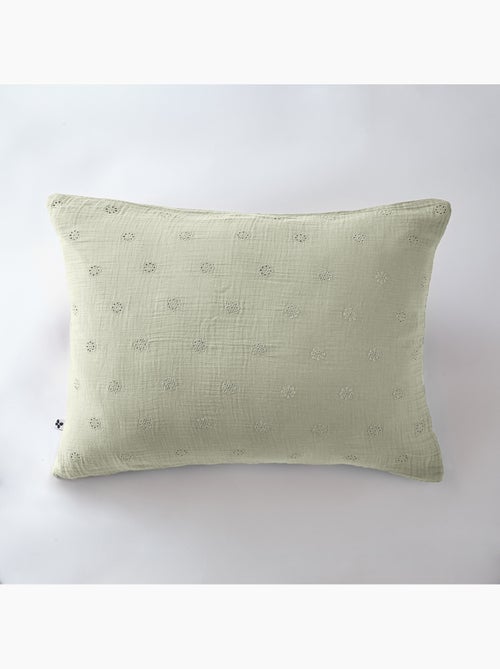 Taie d'oreiller Gaze Coton 50 x 70 cm Gaia Bohos Vert d'eau - Kiabi Taie d'oreiller Gaze Coton 50 x 70 cm Gaia Bohos Vert d'eau - Kiabi