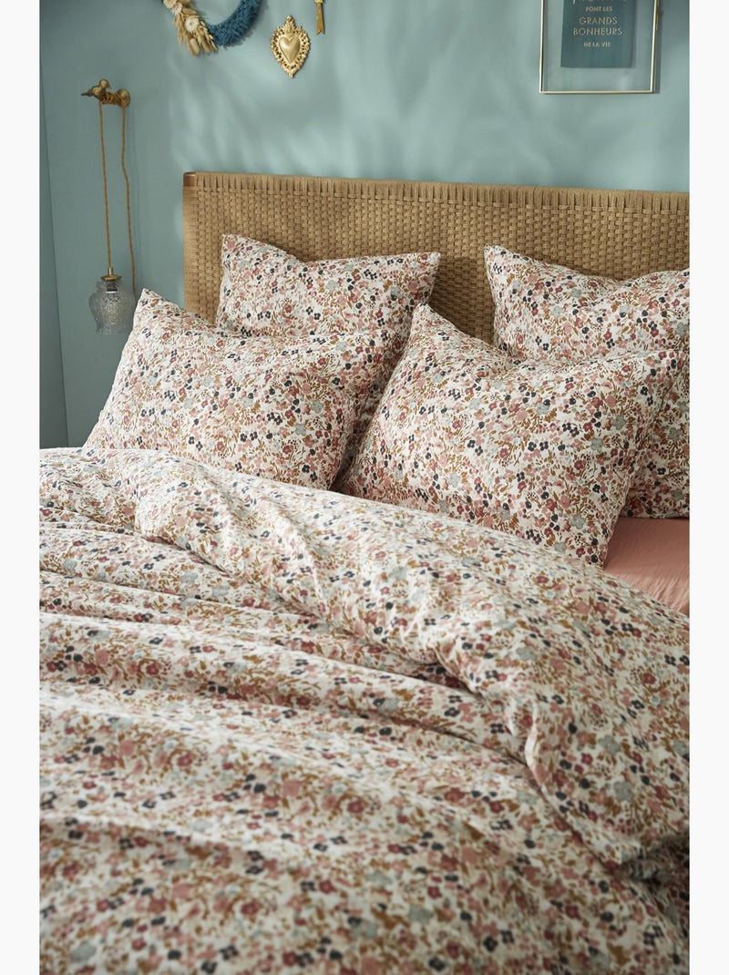 Taie d'oreiller gaze coton 60 x 60 cm Capucine bleu nuit Bleu nuit - Kiabi