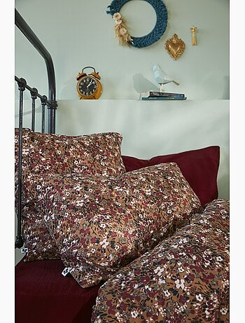 Taie d'oreiller gaze coton 60 x 60 cm Capucine camel