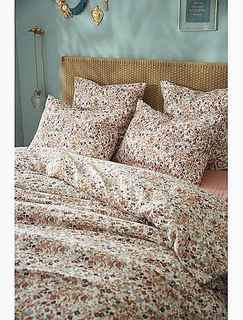 Taie d'oreiller gaze coton 60 x 60 cm Capucine camel