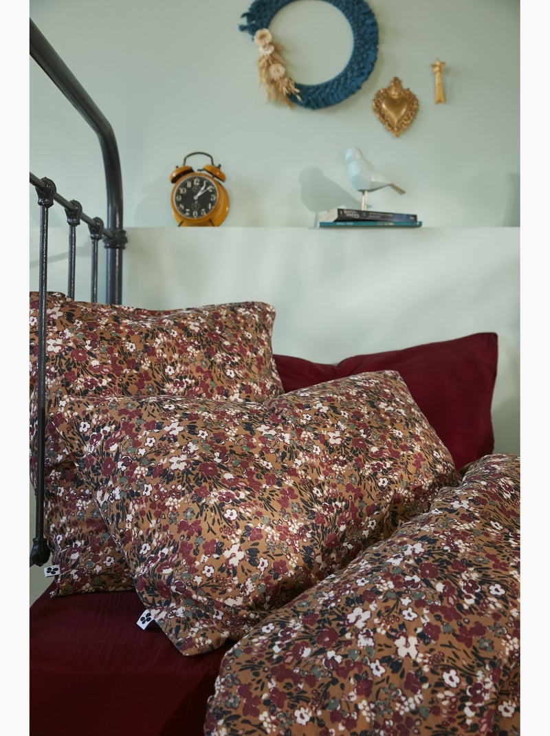 Taie d'oreiller gaze coton 60 x 60 cm Capucine camel Camel - Kiabi