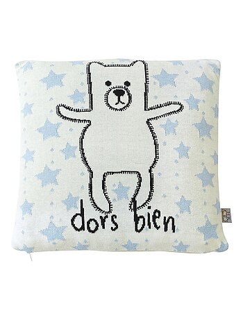 Taie de coussin enfant tricoté, Ourson SEVIRA KIDS