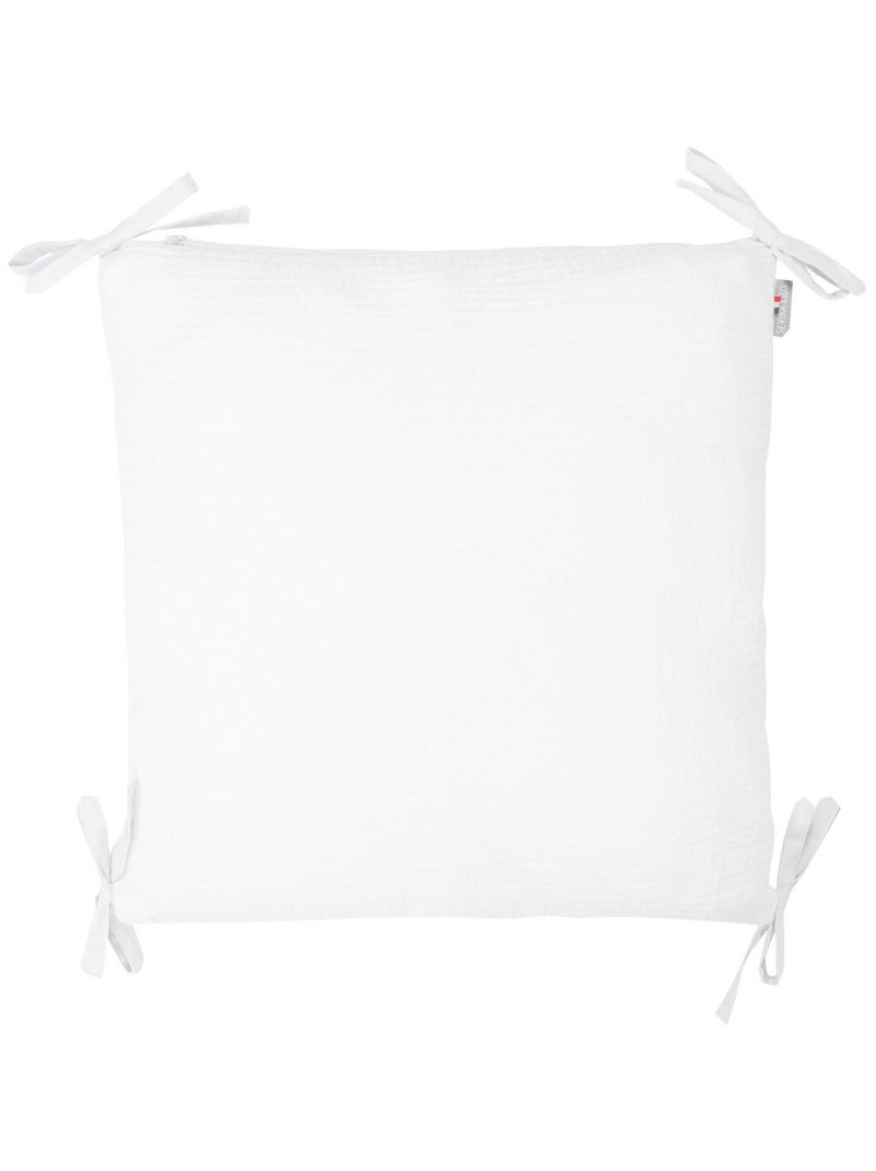 Taie de coussin modulable avec liens à nouer en gaze de coton SEVIRA KIDS Blanc - Kiabi