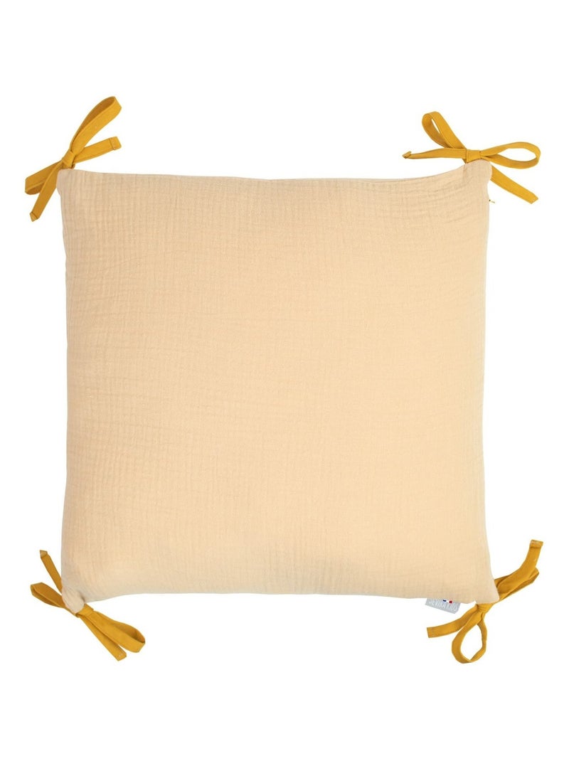 Taie de coussin modulable avec liens à nouer en gaze de coton SEVIRA KIDS Marron noisette - Kiabi