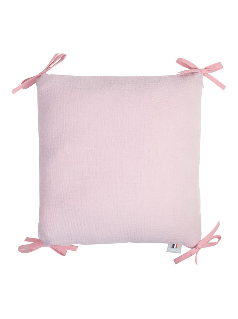 Taie de coussin modulable avec liens à nouer en gaze de coton SEVIRA KIDS Rose - Kiabi