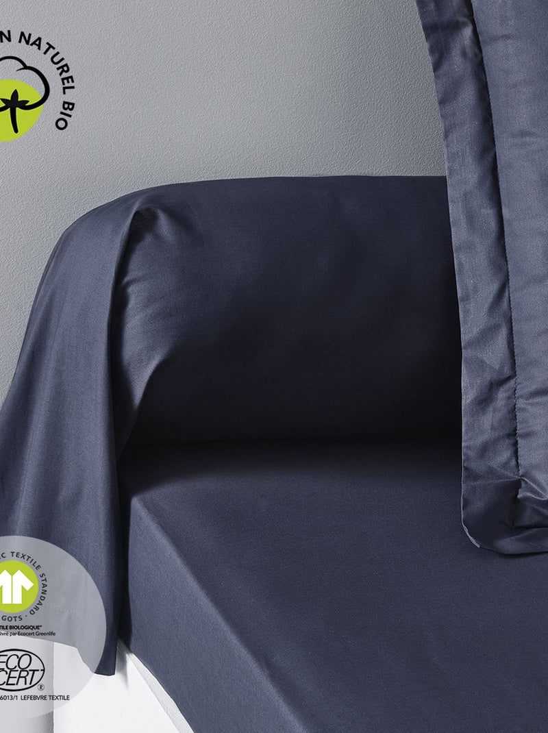 Taie de traversin - 100% coton BIO Bleu foncé - Kiabi