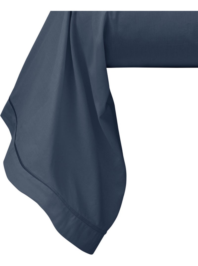 Taie de traversin - Coton Pur - 100% Percale de coton peigné Bleu - Kiabi