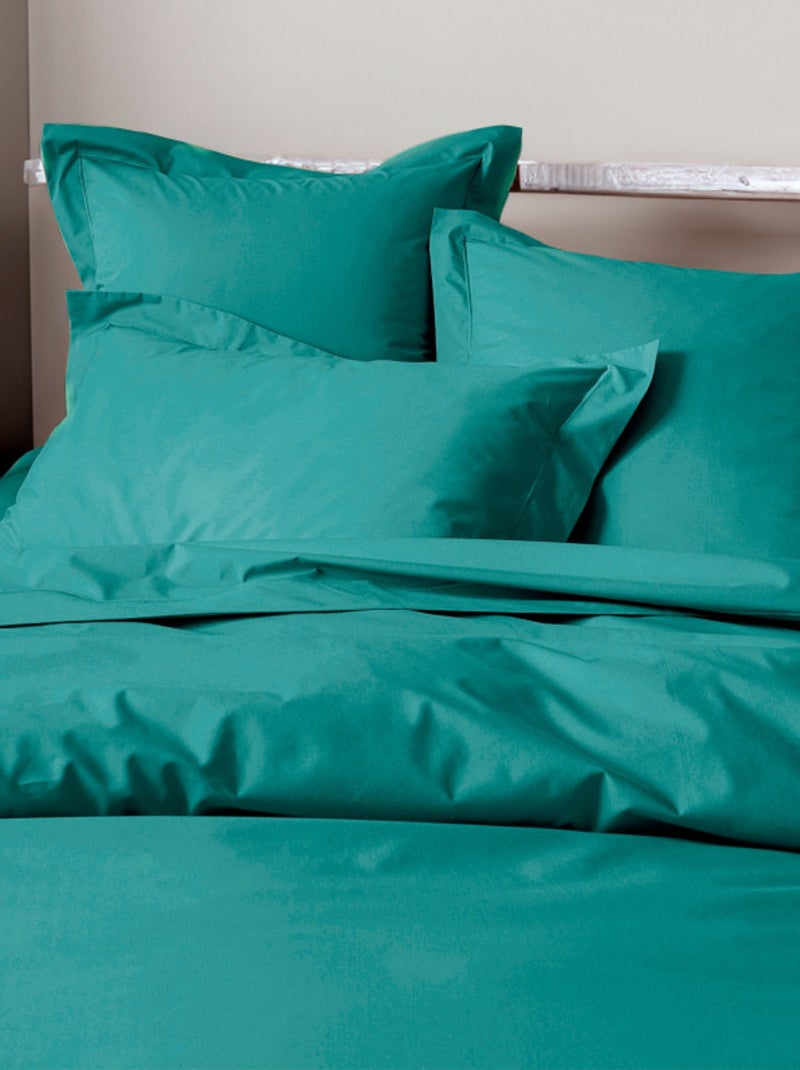 Taie de traversin - Coton Pur - 100% Percale de coton peigné Bleu paon - Kiabi