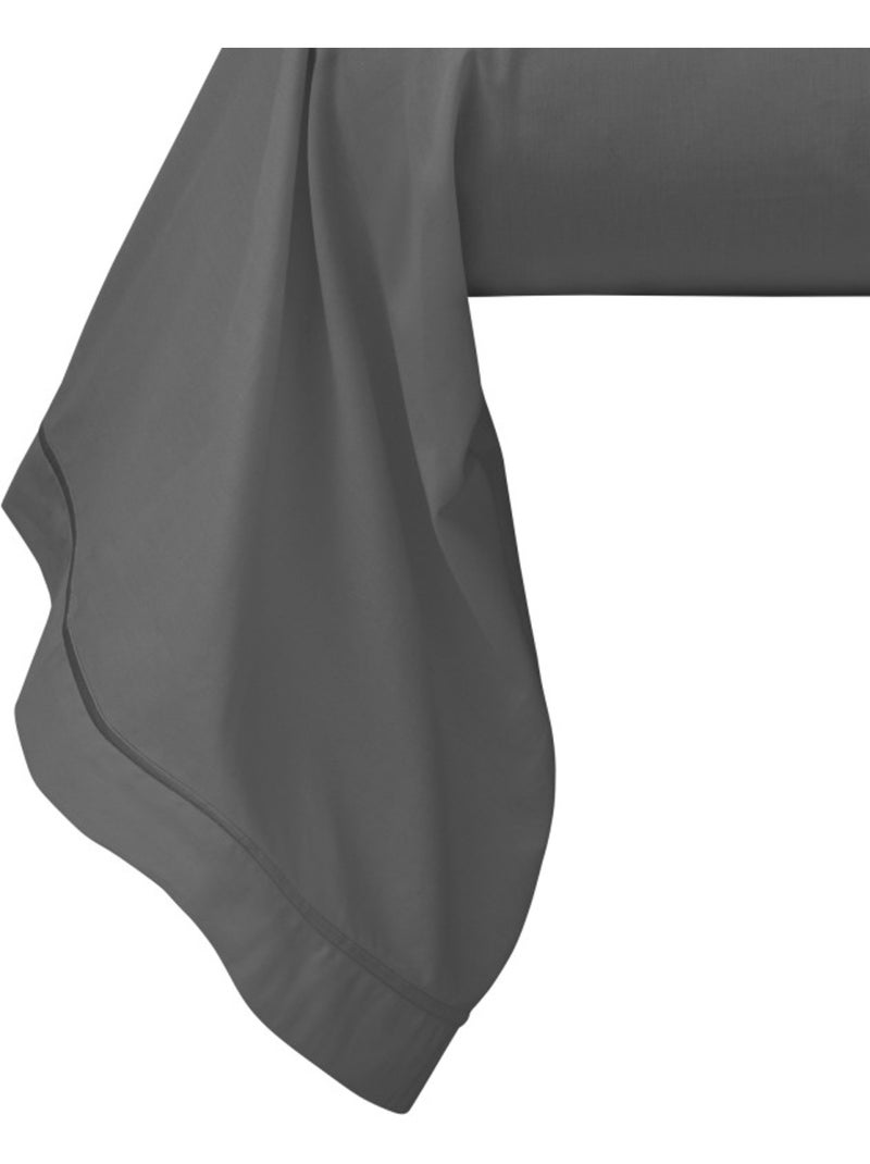 Taie de traversin - Coton Pur - 100% Percale de coton peigné Gris - Kiabi