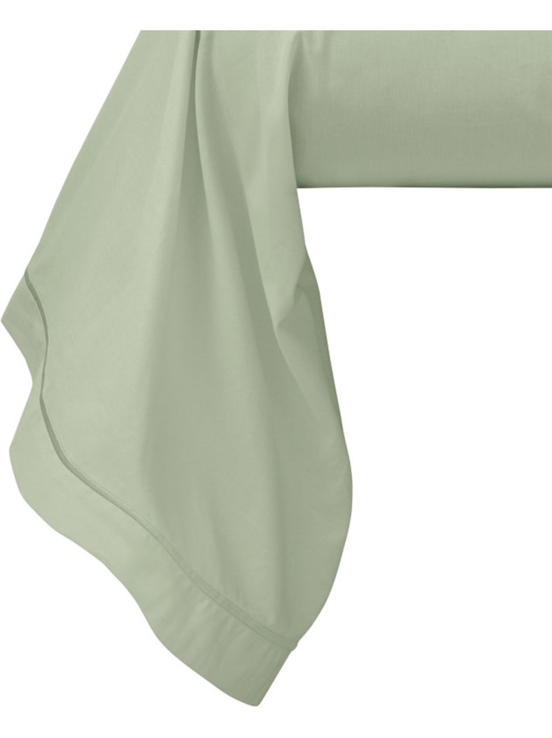 Taie de traversin - Coton Pur - 100% Percale de coton peigné Vert d'eau - Kiabi