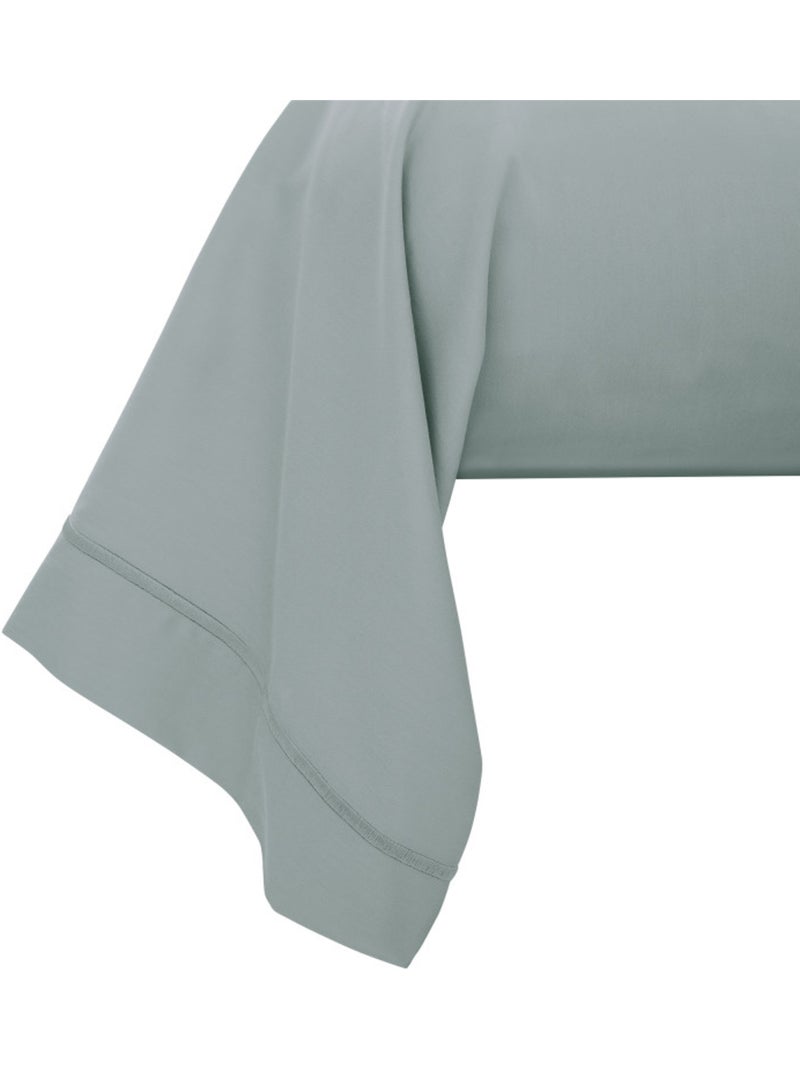 Taie de traversin - Coton Pur - 100% Satin de coton Peigné" / 120 fils/cm² Bleu céladon - Kiabi