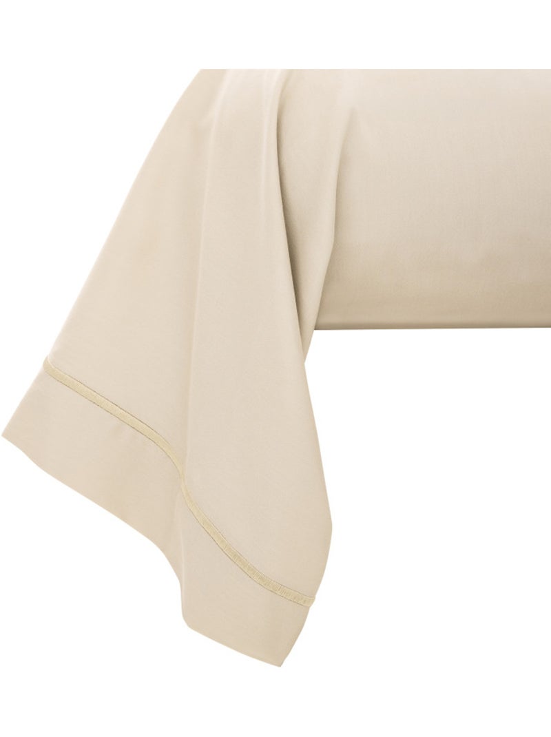 Taie de traversin - Coton Pur - 100% Satin de coton Peigné" / 120 fils/cm² Crème - Kiabi
