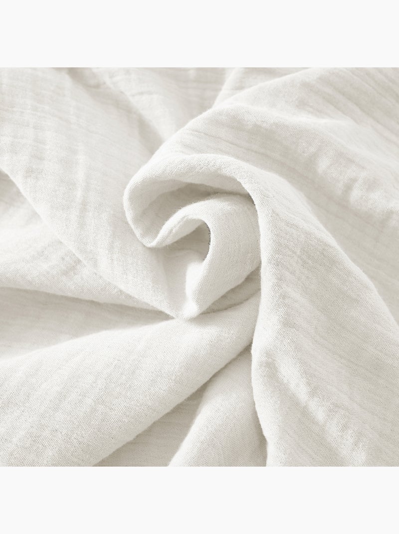 Taie de traversin - Double gaze de coton unie - Gaïa Blanc - Kiabi