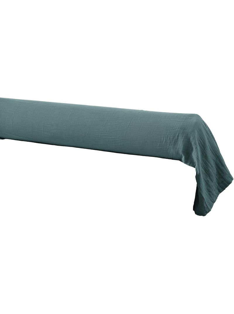 Taie de traversin - Double gaze de coton unie - Gaïa Bleu canard - Kiabi