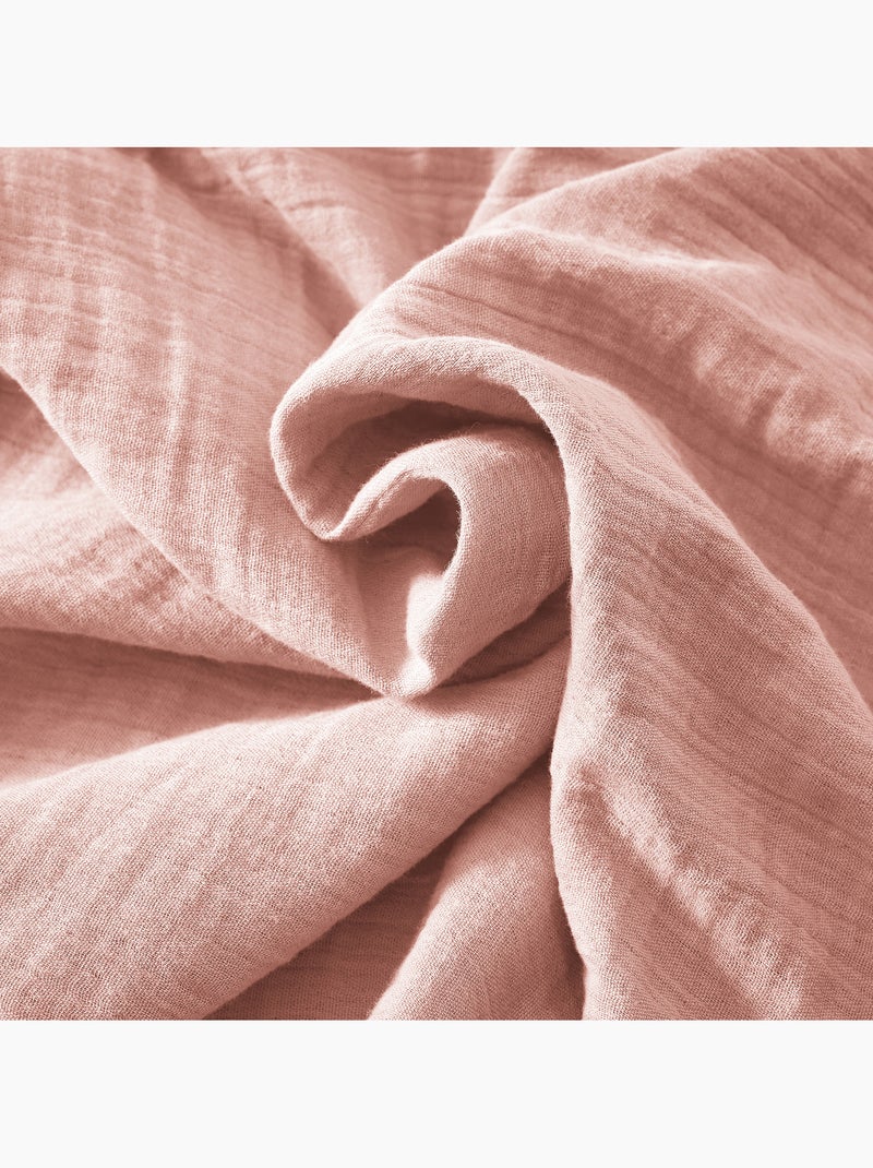 Taie de traversin - Double gaze de coton unie - Gaïa Peche - Kiabi