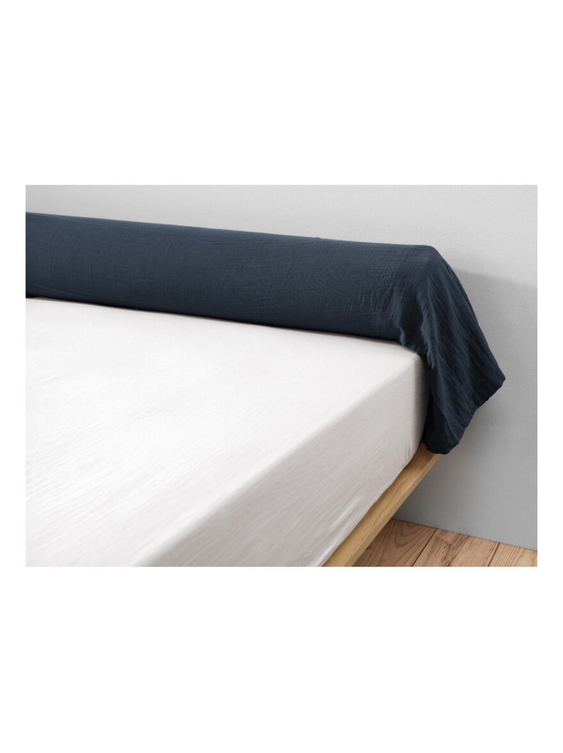 Taie de traversin - L'effet papillon - 100% gaze de coton 125 gr/m² Bleu nuit - Kiabi