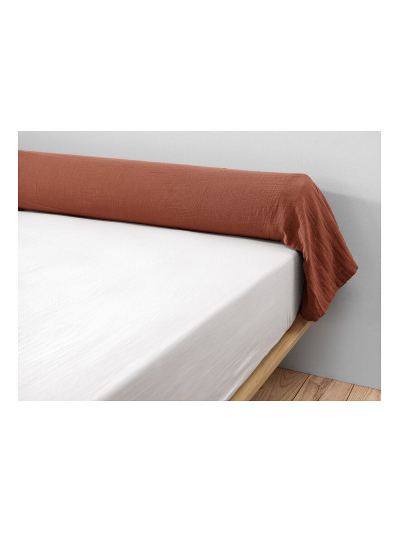 Taie de traversin - L'effet papillon - 100% gaze de coton 125 gr/m² Terracotta - Kiabi