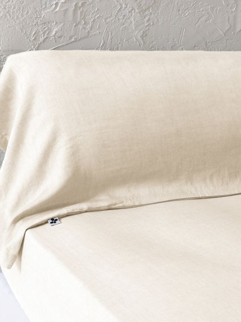 Taie de traversin - L'effet papillon - 100% Lyocell (Tencel lavé ) Camel - Kiabi