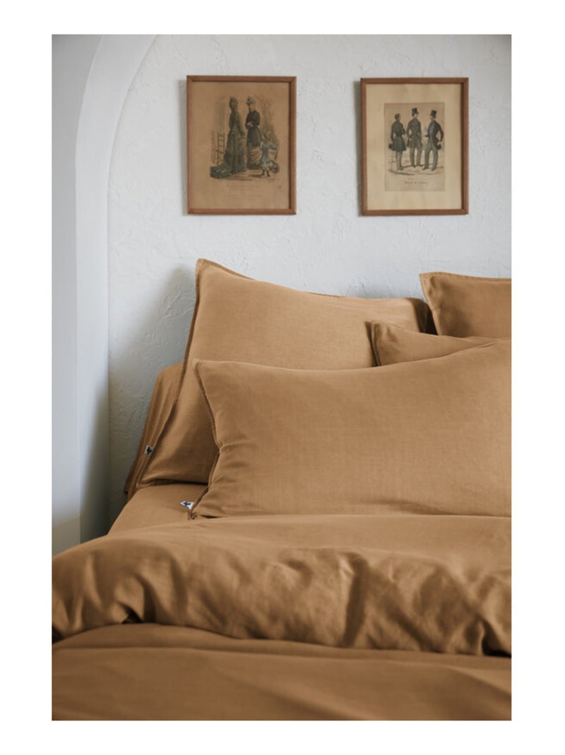 Taie de traversin - L'effet papillon - 100% Lyocell (Tencel lavé ) Camel - Kiabi