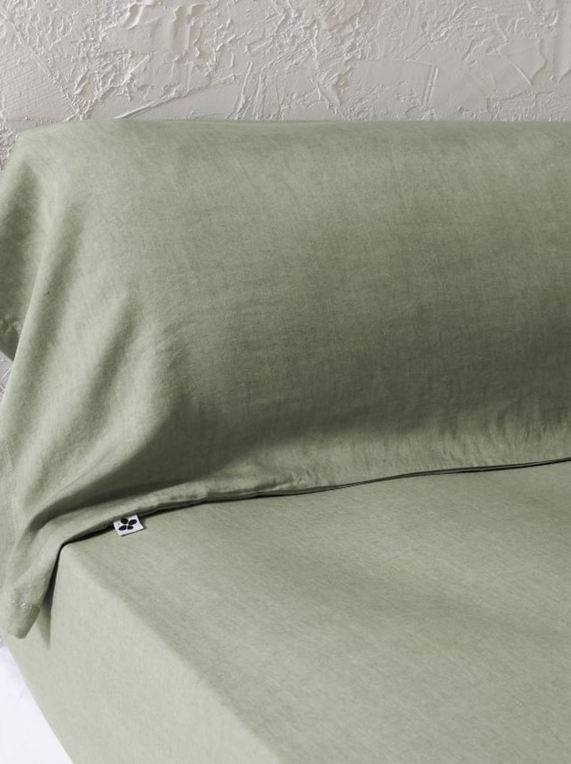 Taie de traversin - L'effet papillon - 100% Lyocell (Tencel lavé ) Vert chèvrefeuille - Kiabi