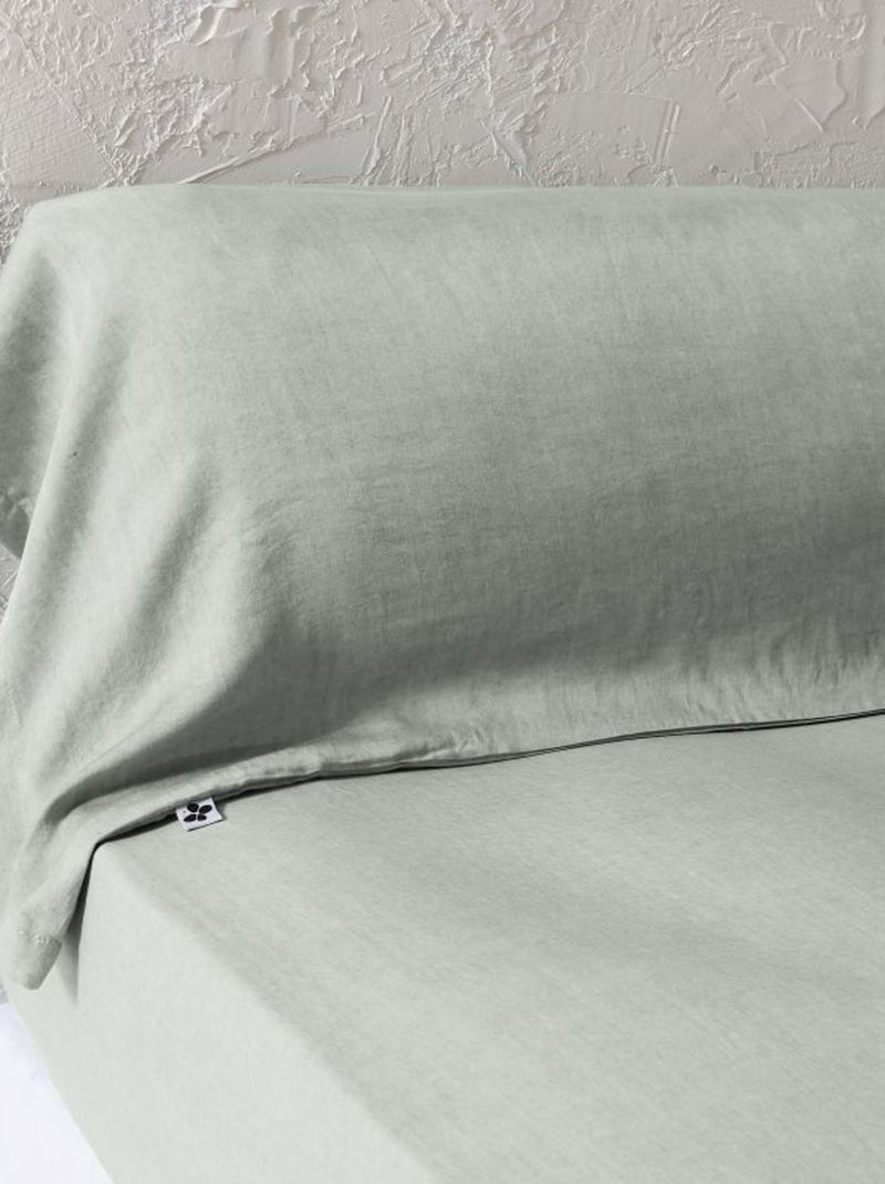 Taie de traversin - L'effet papillon - 100% Lyocell (Tencel lavé ) Vert foncé - Kiabi