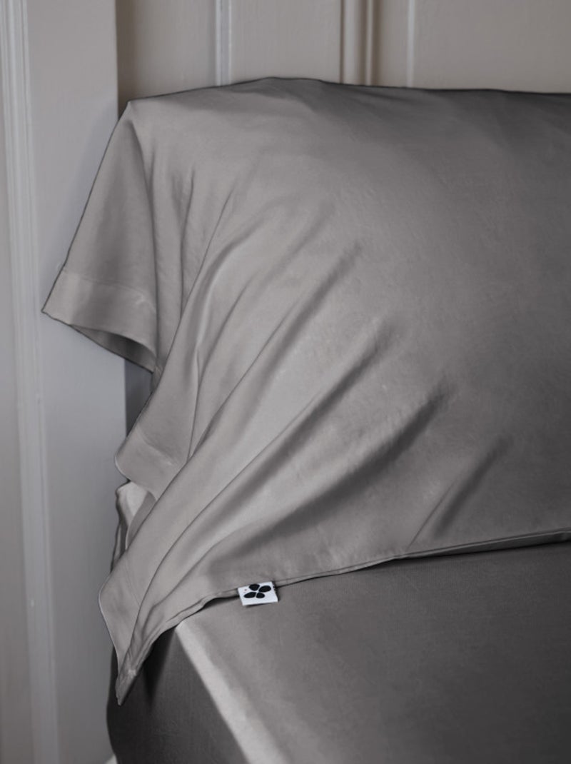 Taie de traversin - L'effet papillon - 100% Viscose de bambou 120 fils/cm² Gris souris - Kiabi