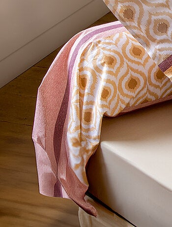 Taie de traversin 100% coton INOUK rose/beige