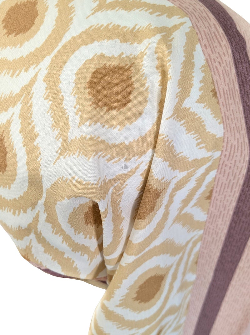 Taie de traversin 100% coton INOUK rose/beige Beige - Kiabi