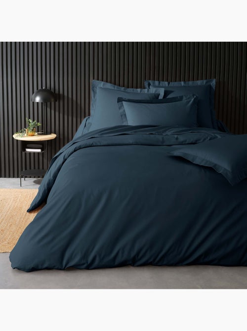 Taie de traversin 85 x 185 cm Percale de coton bleu nuit - Kiabi