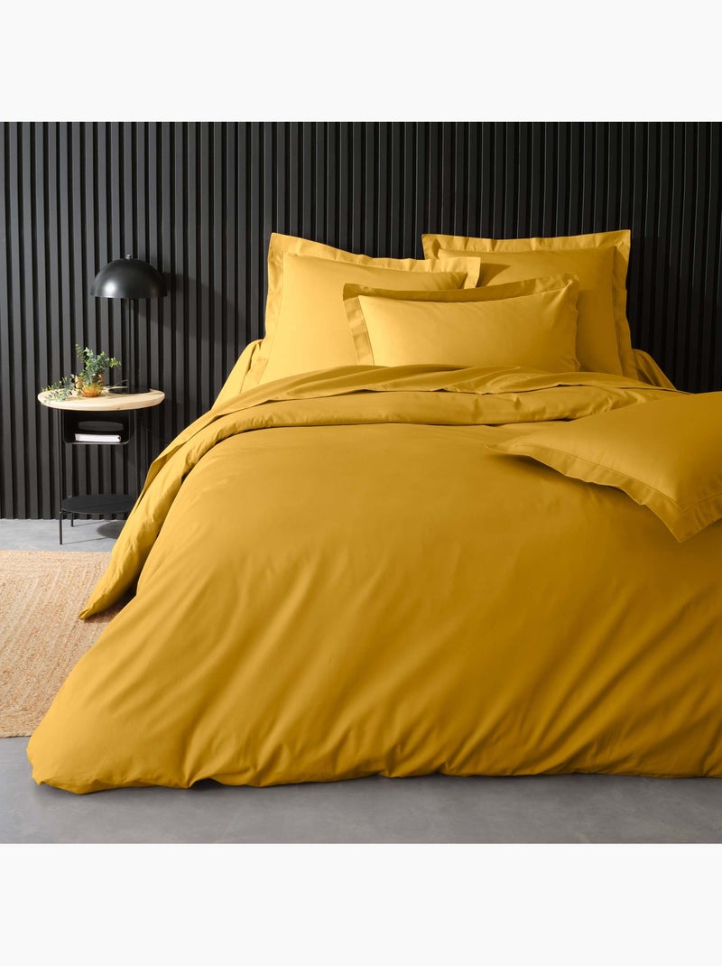 Taie de traversin 85 x 185 cm Percale de coton jaune curry Jaune moutarde - Kiabi