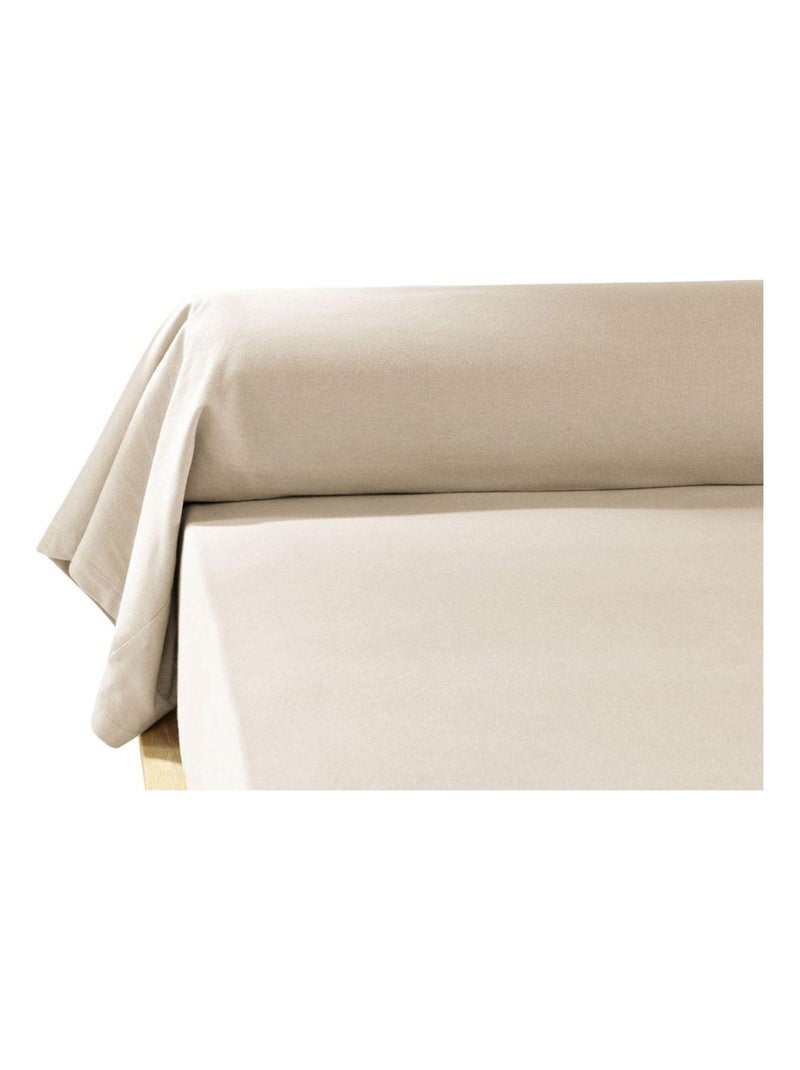 Taie de Traversin 85x185 en Flanelle de Coton Beige - Kiabi