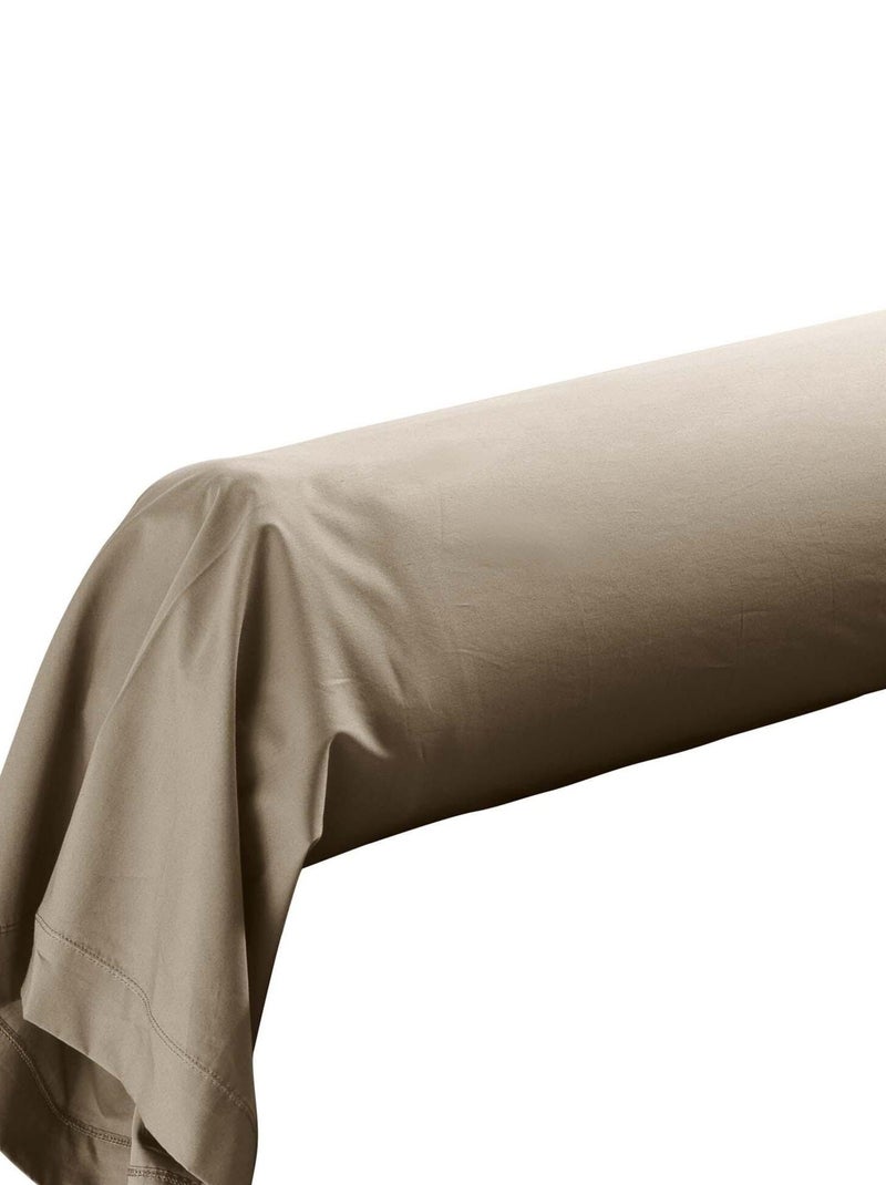 Taie de traversin collection Percale de coton Beige sable - Kiabi