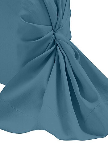 Taie de traversin coton bio bleu minéral