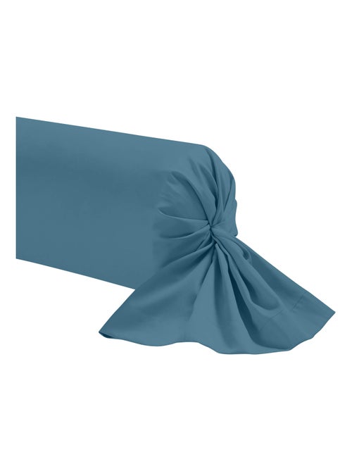 Taie de traversin coton bio bleu minéral - Kiabi