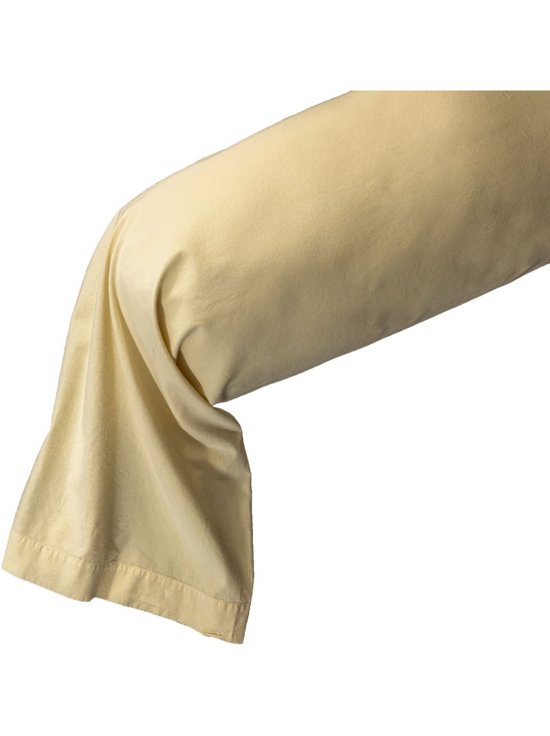 Taie de traversin coton lavé Jaune - Kiabi