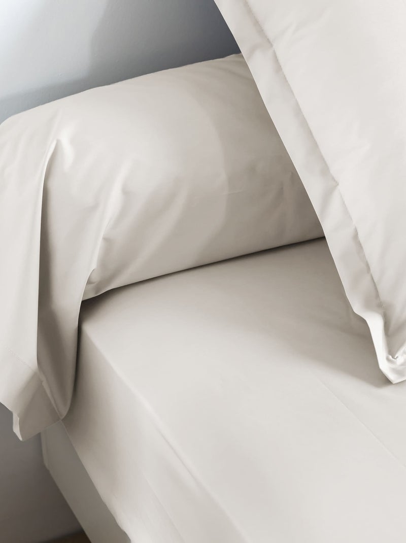 Taie de traversin coton percale Ecru - Kiabi