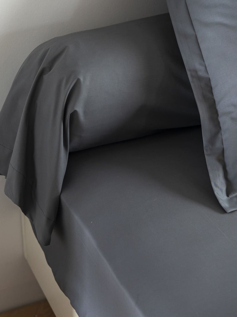 Taie de traversin coton percale gris anthracite - Kiabi